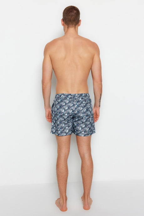 Multicolor Mens Fish Printed Standard Size Swimsuit Marine Shorts Tmnss20ds0006