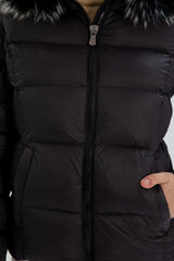 Women's Short Removable Fur Hooded Padded Inflatable Coat 8347 Gfx8347