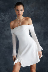 Bridal White Waisted Skater Lined Wedding/wedding Elegant Evening Dress Tprss24el00117