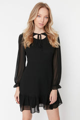 Black Collar Detailed Woven Dress Twoaw23el01087