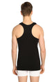 Men's Black Strap 6-pack Ribbon Sport Tank Top 0058 - Star Elf568s0058ccm6