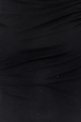 Black Body Sitting Knitted Lined Shiny Stone Tulle Elegant Evening Dress Tprss24el00036