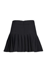 Black Pleated Mini Woven Skirt Twoaw23et00059