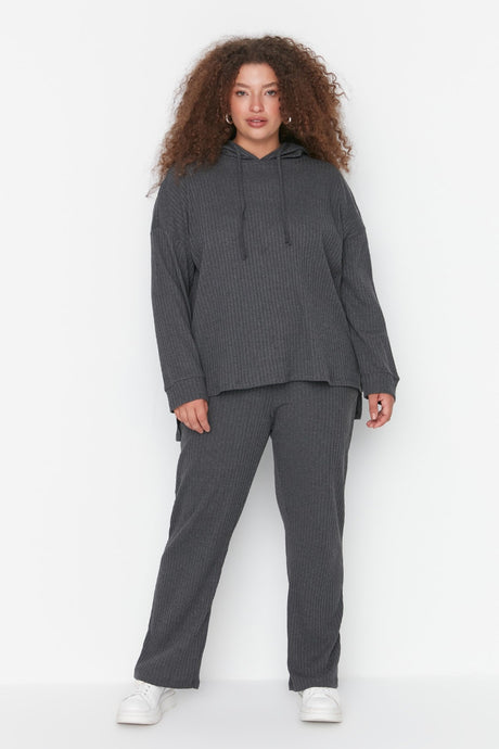 Anthracite Knitted Bottom Top Suit Tbbaw23cp00016