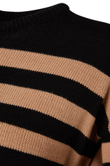 Black Striped Knit Sweater Twoaw24kz00647