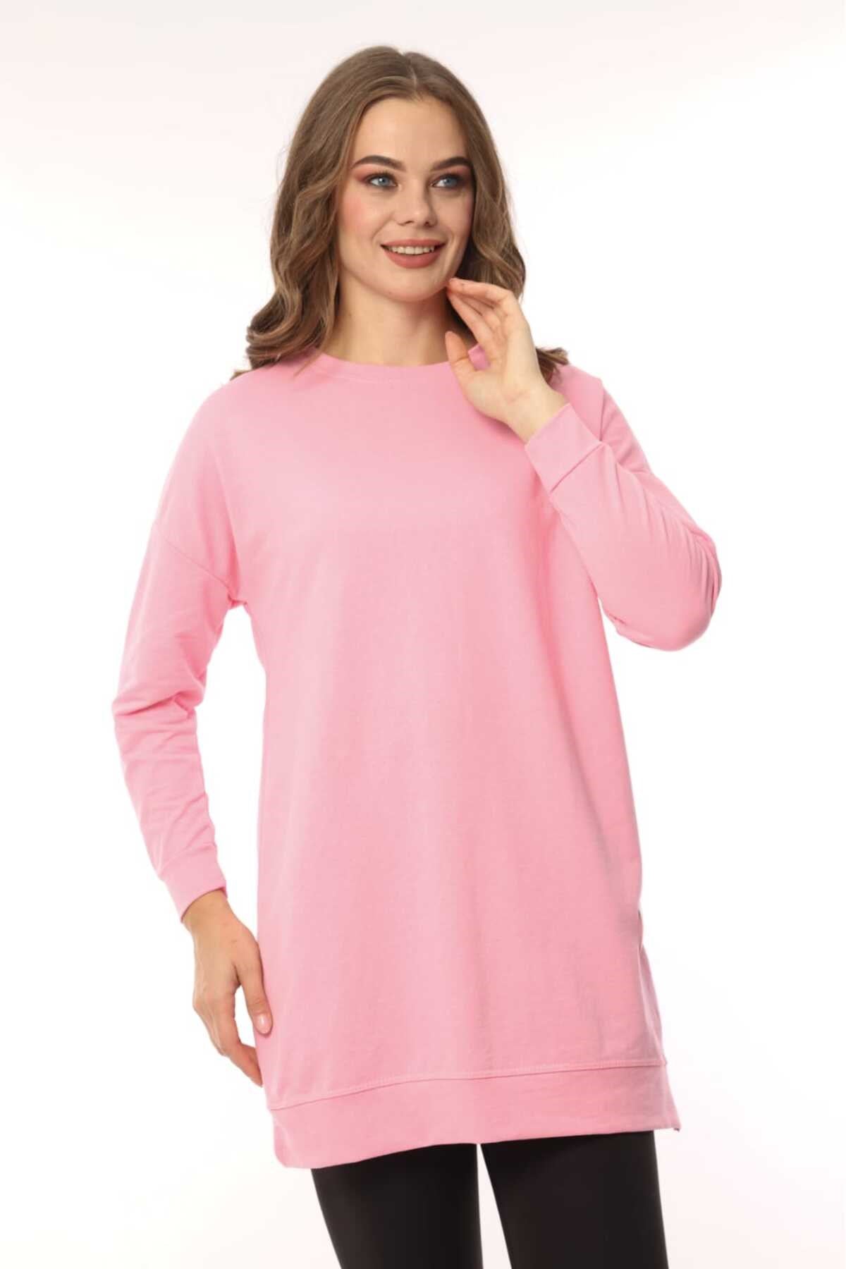 Women's Seasonal Loose Crew Neck Long Burkini Tunic Long Sport Model Seasonal Tunic B102