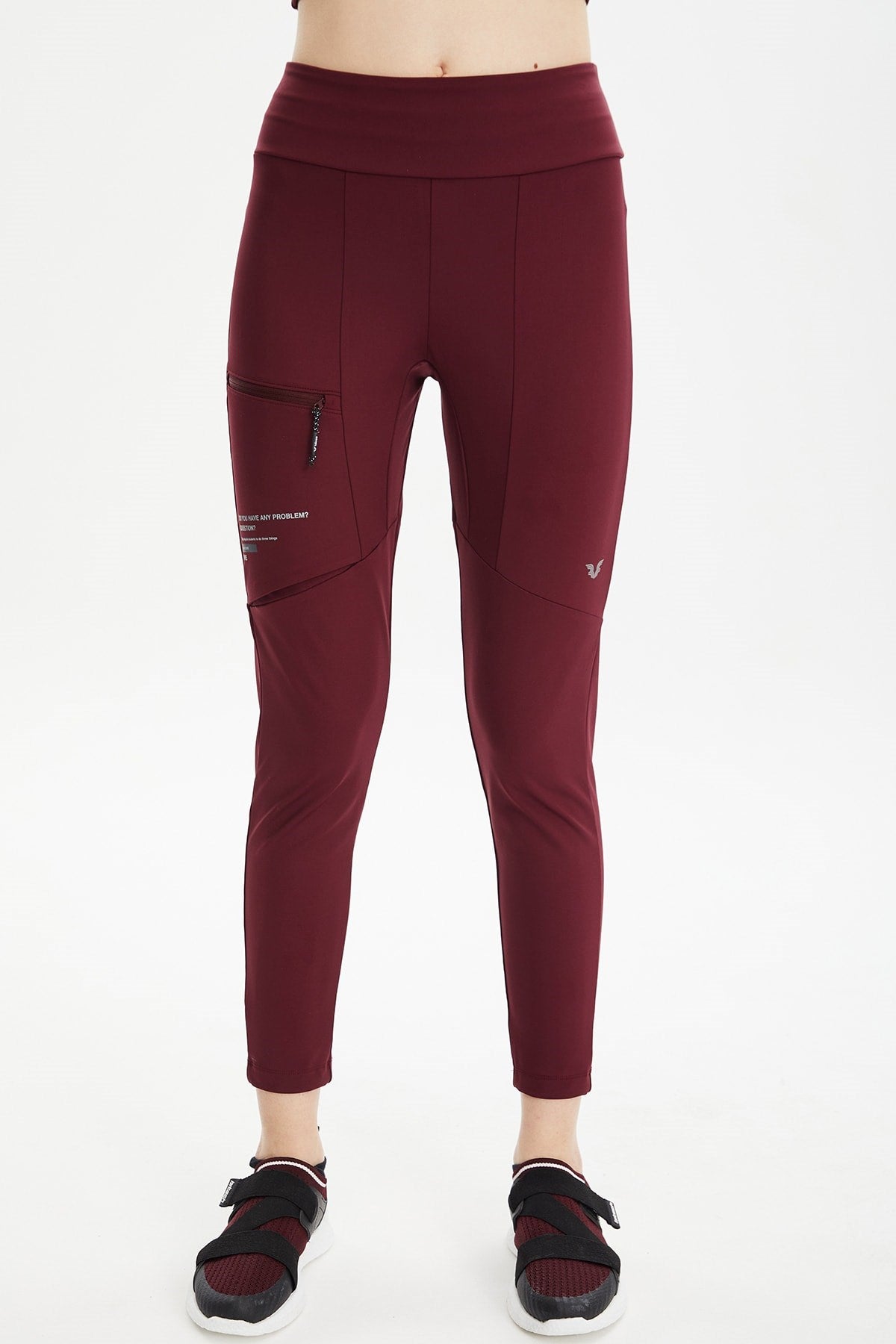 Women's Persimmon High Waist Lycra Piece Pocket Straight Running Outdoor Sports Casual Leggings Pant