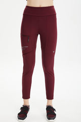 Women's Persimmon High Waist Lycra Piece Pocket Straight Running Outdoor Sports Casual Leggings Pant