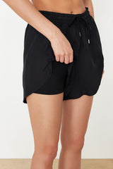 Black 2 Layer Inner Shorts Knitted Sport Shorts Thmss24sr00005