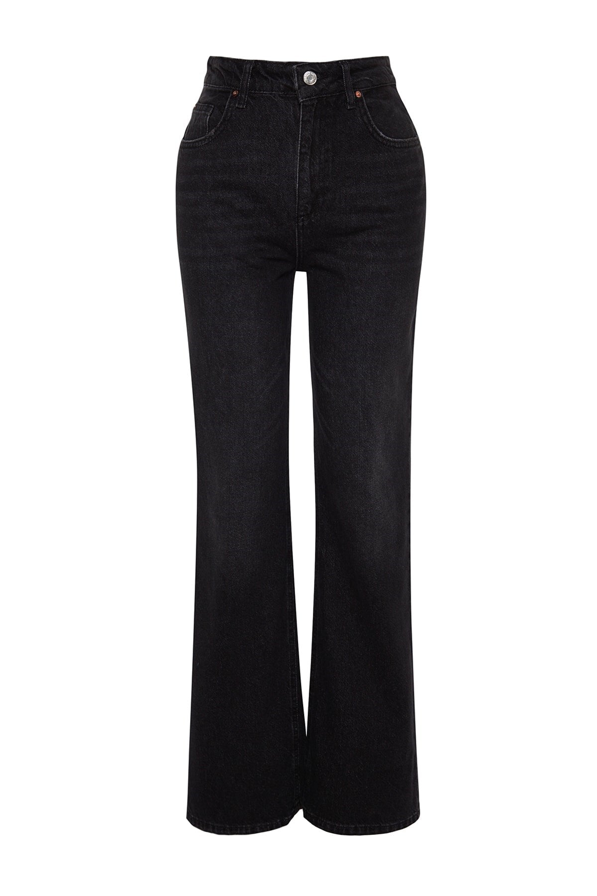 Black High Waist Wide Leg Jeans Twoaw24je00073