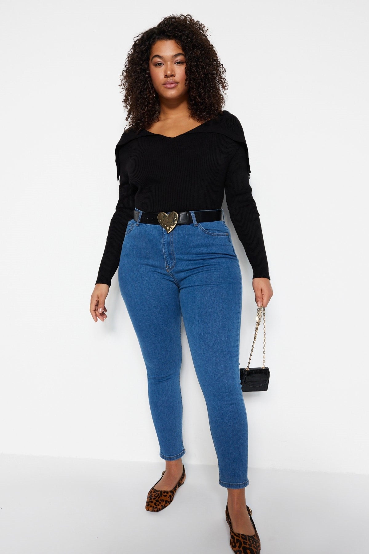 Black High Waist Skinny Jeans Tbbaw23cj00012