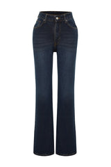 Dark Blue High Waist Wide Leg Jeans Twoss24je00019