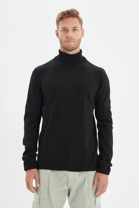 Ecru Men's Slim Fit Full Turtleneck Basic Sweater Tmnaw21kz0755