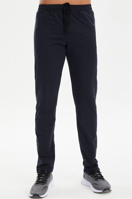 Men's Black Connecting Fashion Pockets Sports And Casual Solid Color Sweatpants 0793 Tb23ml05s0793-1