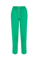 Women's Green Staple Detailed Waist Part Elastic Pants Lg-oz242-ckt