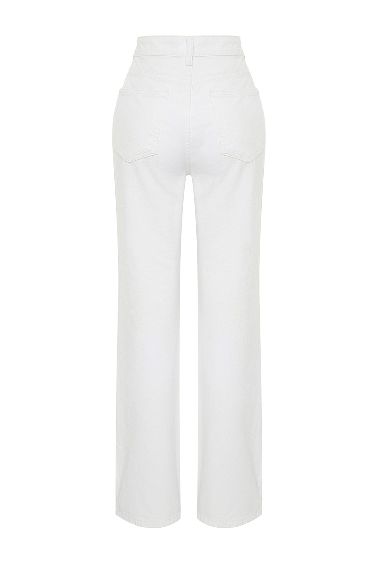 White Ripped High Waist Wide Leg Jeans Twoss24je00166