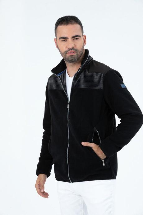 Mens Anti-pilling Anti-pilling Cold-resistant Full Zipper Straight Collar Sweatshirt Fleece Jacket G