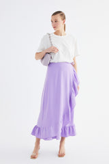 Purple Tire Flounce Woven Skirt Tctss21et0579