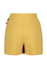 Camel Buckle Detailed Pleated Woven Shorts Skirt Twoss24sr00044