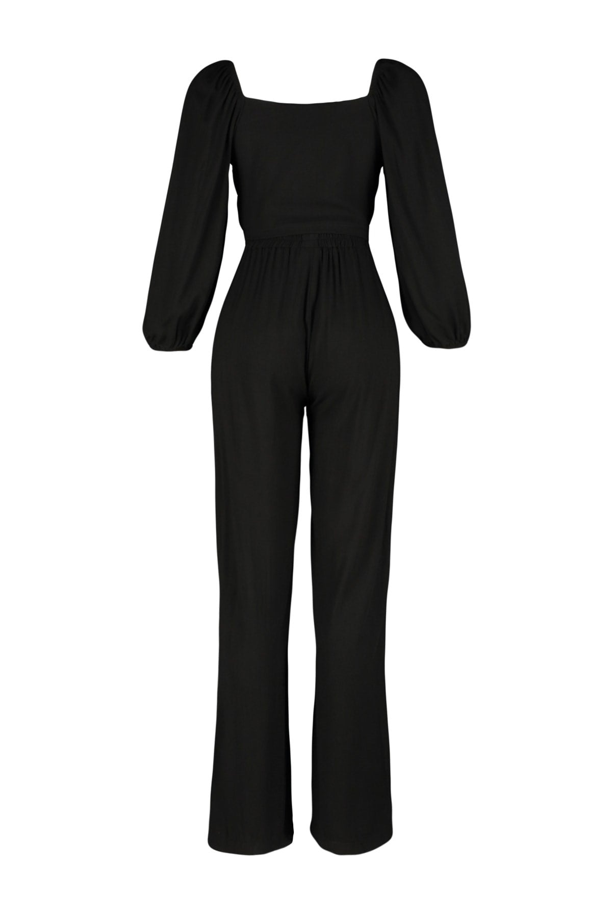 Black Woven Tie Blouse Pants Suit Tbess23au00072