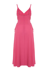 Fuchsia Maxi Woven Beach Dress Tbess24el00098