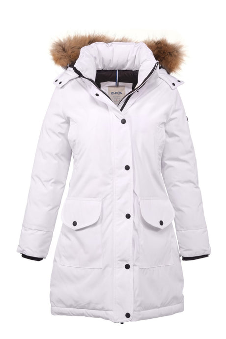 Women's Long Removable Fur Hooded Padded Windproof Water Repellent Inflatable Coat 8645 Gfx8645