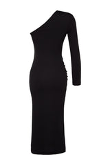 Black Body Sitting Knitted Elegant Evening Dress Tpraw24el00106