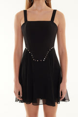 Black Waistband/skater Accessory Dress Tprss24el00005