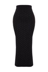 Black Gluing Stone Midi Knitted Skirt Twoaw24et00243