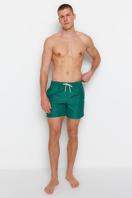 Khaki Men's Garnished Standard Size Swimsuit Marine Shorts Tmnss20ds0022