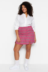 Plaid Pattern Tweed Skirt Tbbaw23az00025