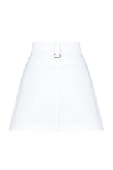 White Zipper Detailed Mini Denim Skirt Twoss24et00080