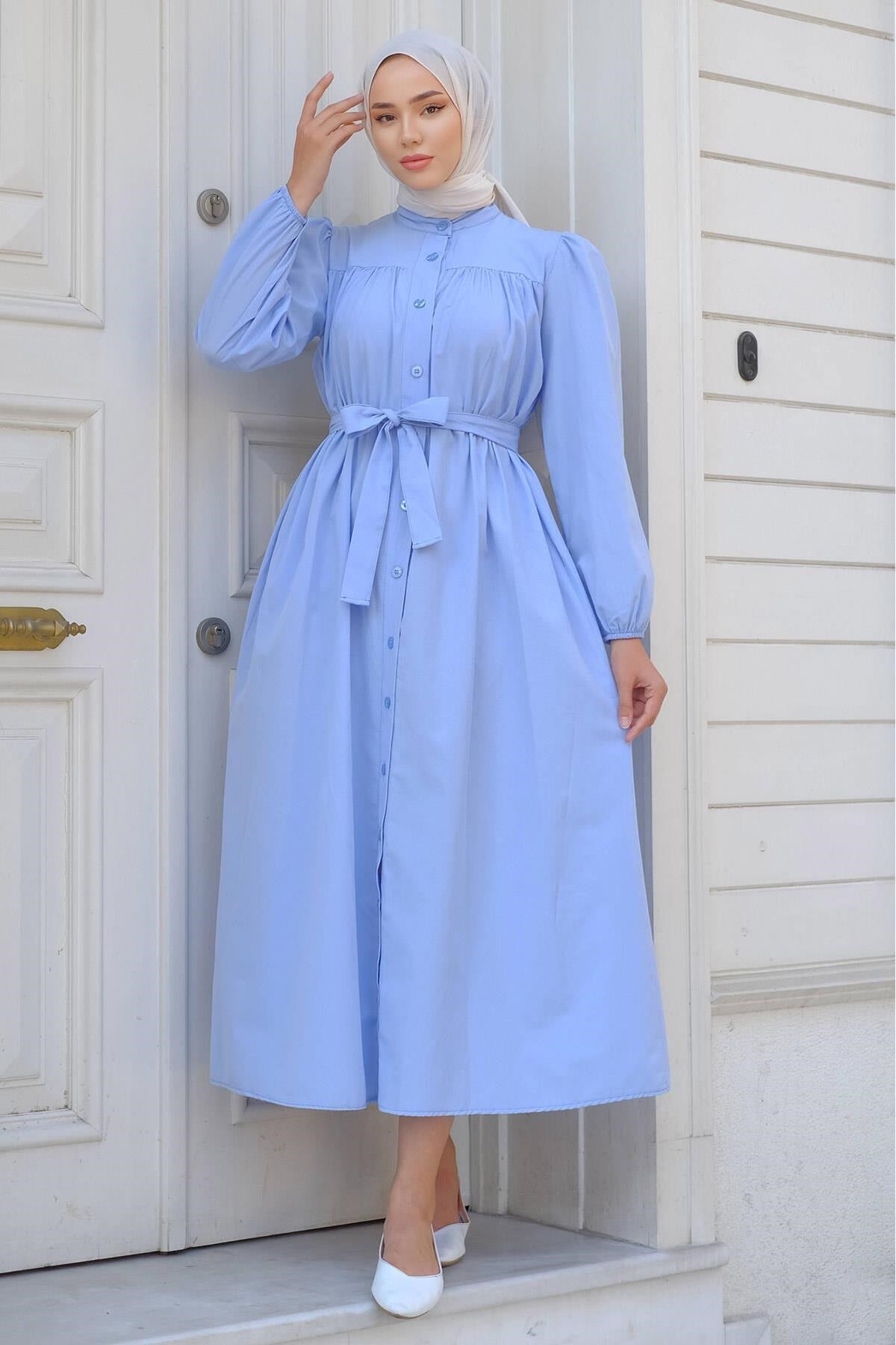 Robed Mevlana Dress Baby Blue Hm2223