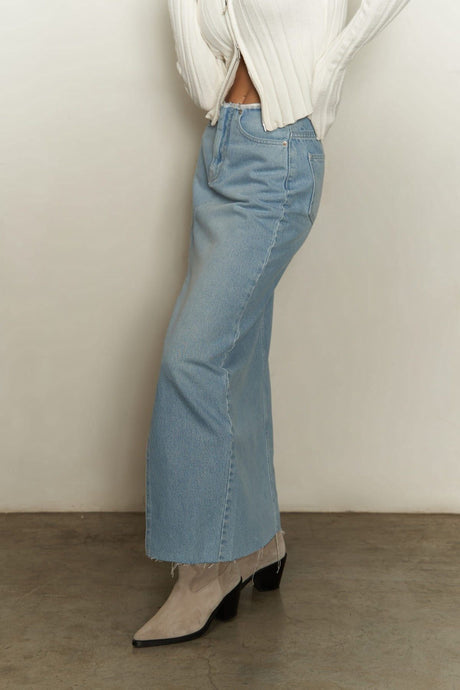 Arket Waist Detail Blue Jean Skirt 2355