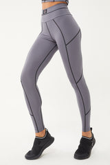 Women's Dark Anthracite High Waist Bouncer Elastane Sports Leggings 1567 Tb23wl09w1567-1