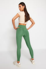 Khaki Push-up Full Length Sports Leggings Twoaw21ta0030