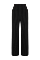 Limited Edition Black Striped Woven Pants Twoss24pl00106