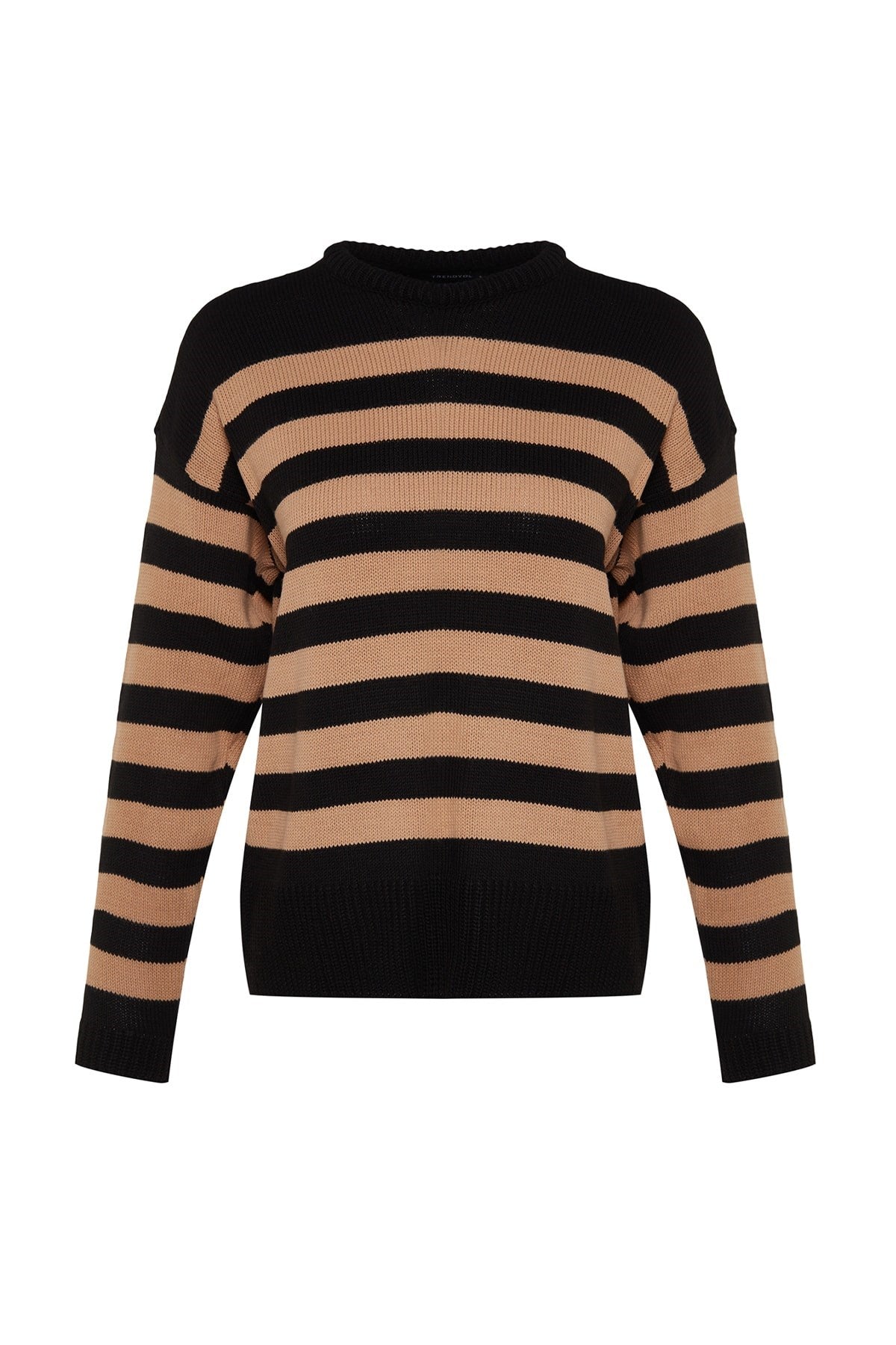 Black Striped Knit Sweater Twoaw24kz00647