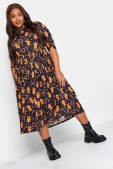 Plus Size Snowman Pattern Long Dress 215927 Byk-23y-215927