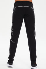 Men's Black Connecting Fashion Pockets Sports And Casual Solid Color Sweatpants 0793 Tb23ml05s0793-1