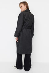 Mink Oversize Wide Cut Belt Long Woolen Cashmere Coat Twoaw22kb0015