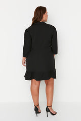 Black Woven Jacket Dress Tbbaw23ah00042