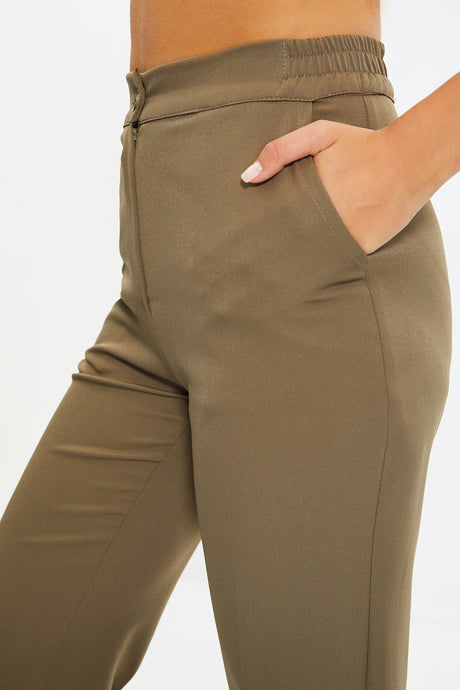 Khaki Straight/straight Cut Woven Pants Twoaw22pl0419