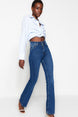 Black High Waist Flare Jeans Twoss23je00063