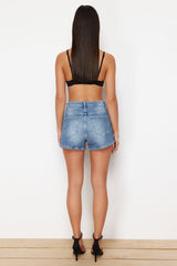 Blue Comfort Denim Shorts & Bermuda Twoss24sr00163