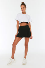 Black 2 Layer Sports Shorts Skirt Twoss22sr00067