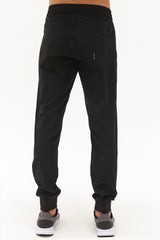 Men's Black Woven Zipper Front Striped Pocket Sports And Casual Tracksuit Hiking Pants 0355 Tb23ml05