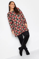 Plus Size Christmas Themed Crew Neck Blouse 321244 Byk-23y-321242