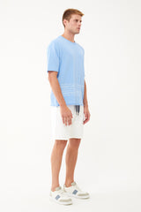 Men's Black Organic Cotton Pocketed Drawstring Short Capri Bermuda Casual And Sports Shorts 0803 Tb2