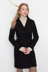 Long Woolen Cashmere Coat With Black Belt Twoaw20kb0033